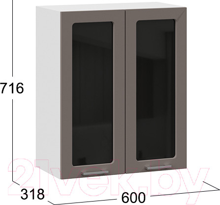 Изображение товара Шкаф навесной для кухни ТриЯ Габриэлла 1В6С (белый/муссон)