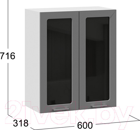 Изображение товара Шкаф навесной для кухни ТриЯ Габриэлла 1В6С (белый/титан)