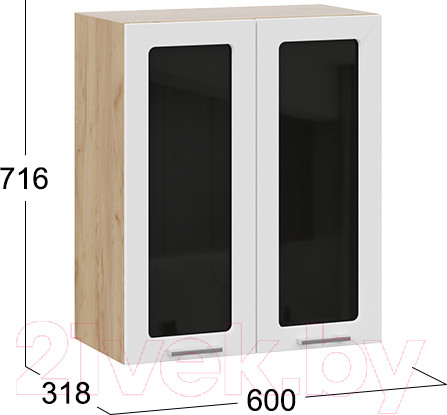 Изображение товара Шкаф навесной для кухни ТриЯ Габриэлла 1В6С (дуб крафт золотой/сноу)