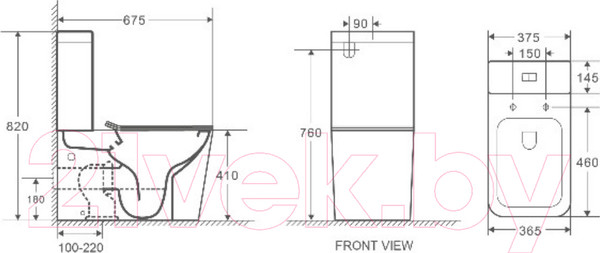 Изображение товара Унитаз напольный WeltWasser WW Gelbach 001 XL GL-WT