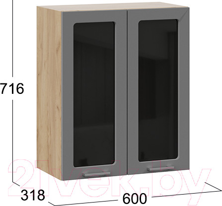 Изображение товара Шкаф навесной для кухни ТриЯ Габриэлла 1В6С (дуб крафт золотой/титан)