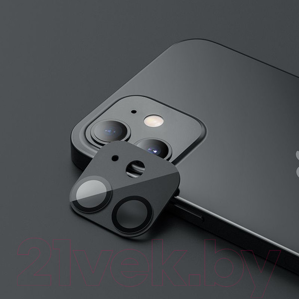Изображение товара Защитная пленка для камеры телефона Hoco A18 3D для iPhone 12 mini (черный)