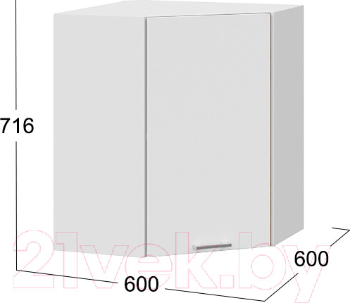 Изображение товара Шкаф навесной для кухни ТриЯ Габриэлла 1В6У (белый/сноу)