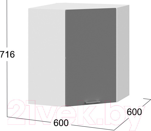 Изображение товара Шкаф навесной для кухни ТриЯ Габриэлла 1В6У (белый/титан)