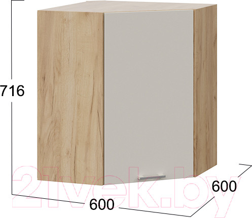 Изображение товара Шкаф навесной для кухни ТриЯ Габриэлла 1В6У (дуб крафт золотой/крем)