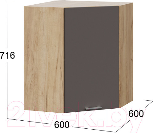 Изображение товара Шкаф навесной для кухни ТриЯ Габриэлла 1В6У (дуб крафт золотой/муссон)