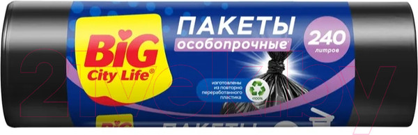 Изображение товара Пакеты для мусора Big City Life 90x130 240л (5шт, черный)