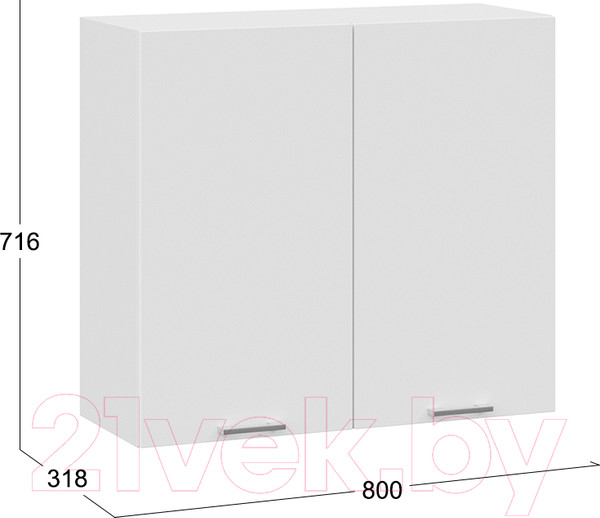 Изображение товара Шкаф навесной для кухни ТриЯ Габриэлла 1В8 (белый/сноу)