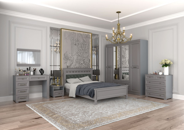 Изображение товара Зеркало Bravo Мебель Олимп Лак с декоративными планками (серый шифер/антрацит)