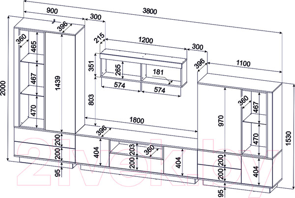 Изображение товара Горка Интерлиния Quartz-1 (дуб нокс/черный)