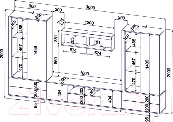 Изображение товара Горка Интерлиния Quartz-3 (дуб нокс/черный)