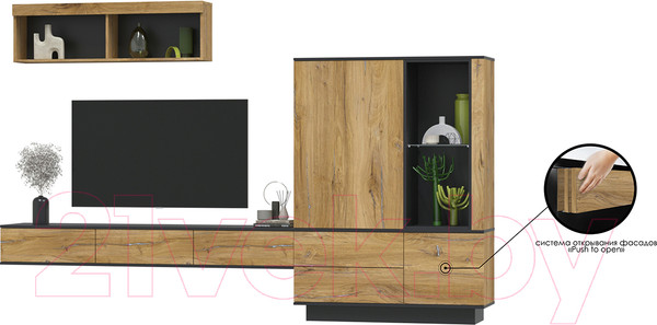 Изображение товара Горка Интерлиния Quartz-12 (дуб нокс/черный)