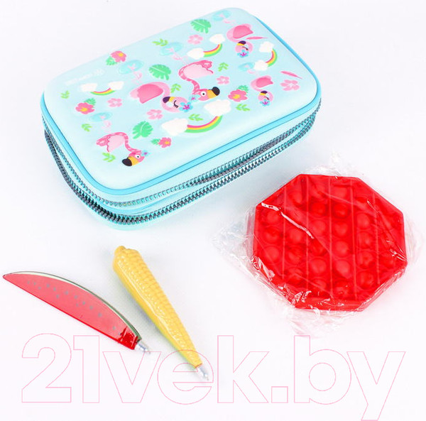 Изображение товара Пенал Darvish Flamingo + ручки и антистресс / DV-LCH802-24