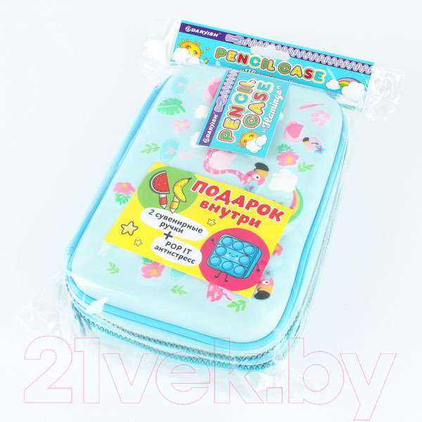 Изображение товара Пенал Darvish Flamingo + ручки и антистресс / DV-LCH802-24