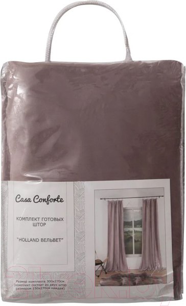 Изображение товара Шторы Casa Conforte Holland Вельвет 150x270 / 6176935 (2шт, однотонный пудровая роза)