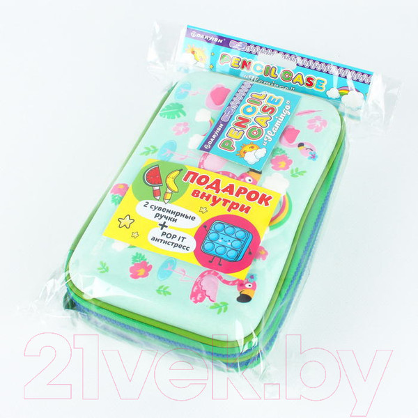 Изображение товара Пенал Darvish Flamingo + ручки и антистресс / DV-LCH802-23