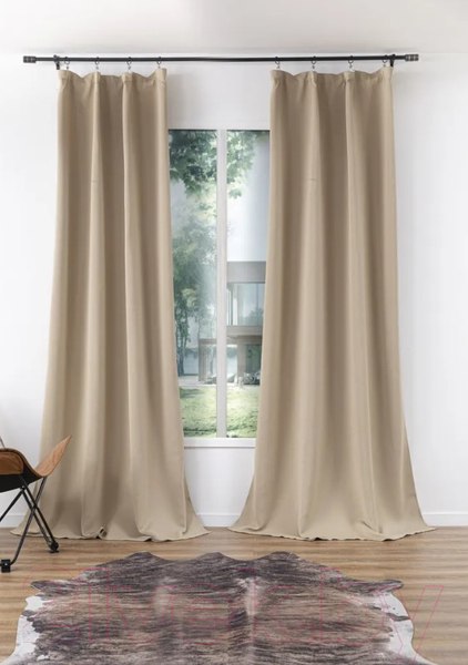 Изображение товара Шторы Casa Conforte Блэкаут 150x270 / 6176918 (2шт, однотонный карамель лента)