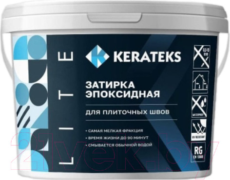 Изображение товара Фуга эпоксидная Kerateks Lite С52 (2.5кг, серебристо-серый)