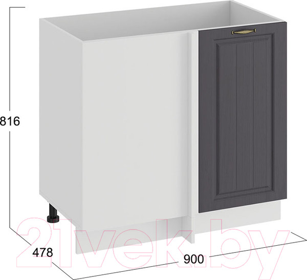 Изображение товара Шкаф под мойку ТриЯ Лина 1Н9У (белый/графит)