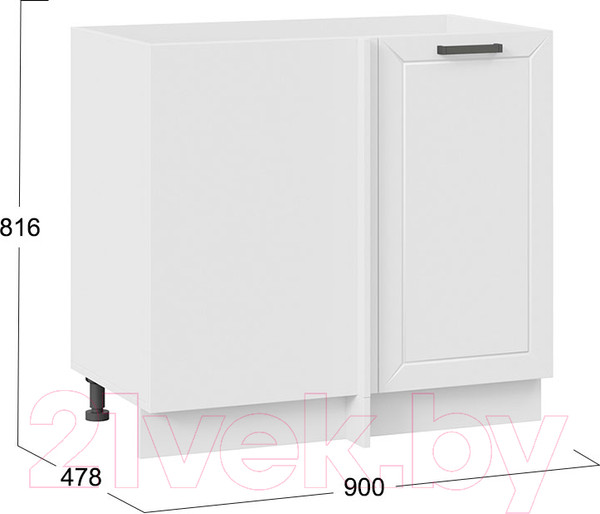 Изображение товара Шкаф под мойку ТриЯ Лорас 1Н9У (белый/холст белый)