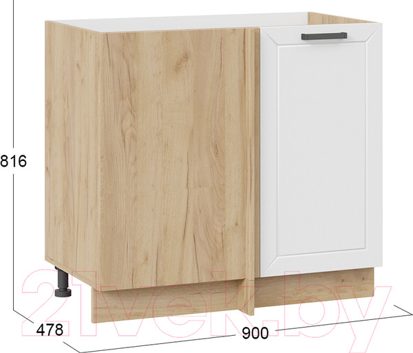 Изображение товара Шкаф под мойку ТриЯ Лорас 1Н9У (дуб крафт золотой/холст белый)