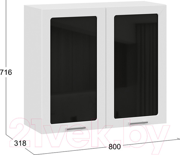 Изображение товара Шкаф навесной для кухни ТриЯ Габриэлла 1В8С (белый/сноу)