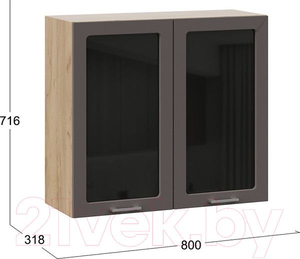 Изображение товара Шкаф навесной для кухни ТриЯ Габриэлла 1В8С (дуб крафт золотой/муссон)