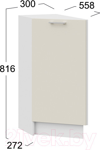 Изображение товара Шкаф-стол кухонный ТриЯ Габриэлла 1Н3Т (белый/крем)