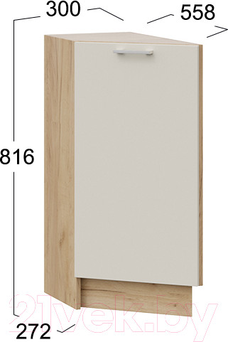 Изображение товара Шкаф-стол кухонный ТриЯ Габриэлла 1Н3Т (дуб крафт золотой/крем)