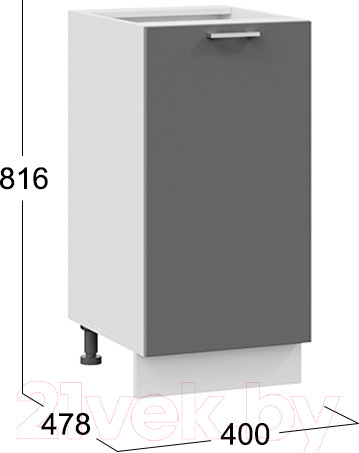 Изображение товара Шкаф-стол кухонный ТриЯ Габриэлла 1Н4 (белый/титан)