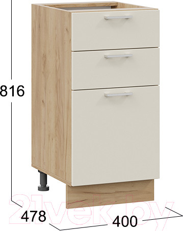 Изображение товара Шкаф-стол кухонный ТриЯ Габриэлла 1Н4Я3 (дуб крафт золотой/крем)