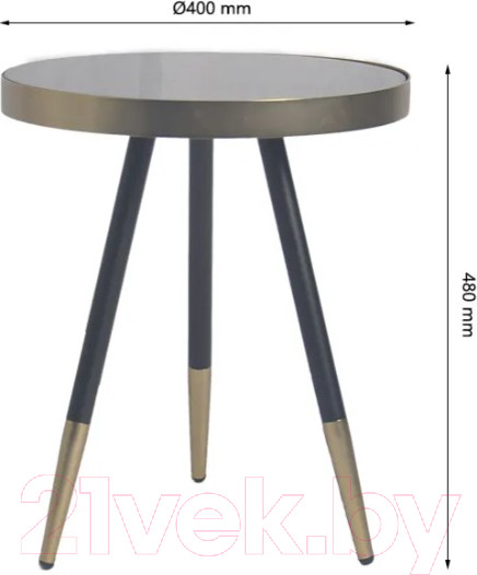 Изображение товара Журнальный столик Bergenson Bjorn Hedda / TAI-HD-TBL-MTMRB-GLD-40 (черный/матовое золото)