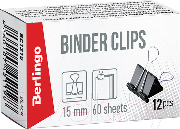 Изображение товара Зажим для бумаги Berlingo BC1215 (12шт)