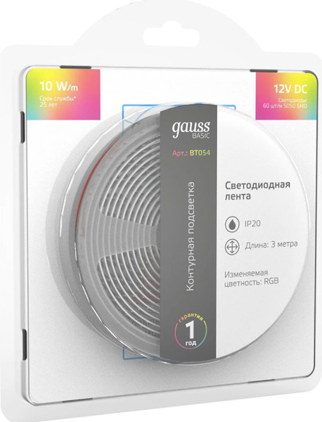 Изображение товара Светодиодная лента Gauss Basic BT054