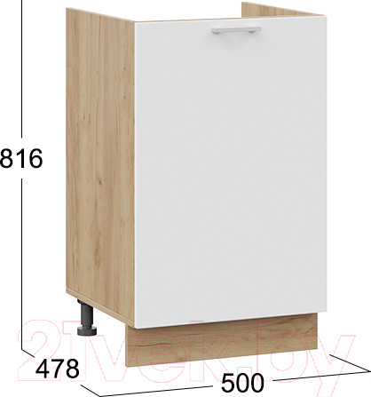 Изображение товара Шкаф под мойку ТриЯ Габриэлла 1Н5М (дуб крафт золотой/сноу)