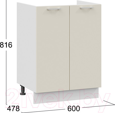 Изображение товара Шкаф под мойку ТриЯ Габриэлла 1Н6М (белый/крем)