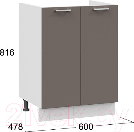 Изображение товара Шкаф под мойку ТриЯ Габриэлла 1Н6М (белый/муссон)