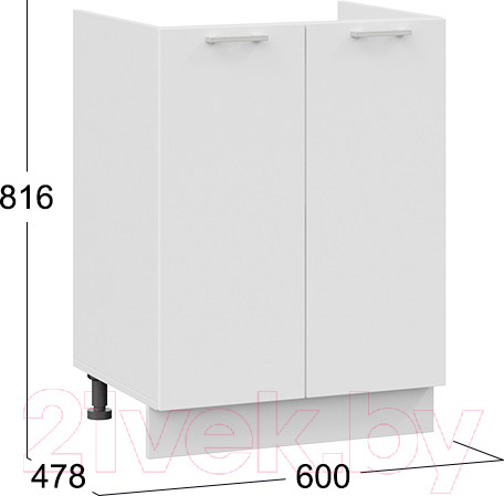 Изображение товара Шкаф под мойку ТриЯ Габриэлла 1Н6М (белый/сноу)
