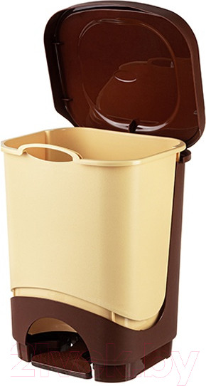 Изображение товара Контейнер для мусора El Casa Бинго / 640326 (18л, бежево-коричневый)