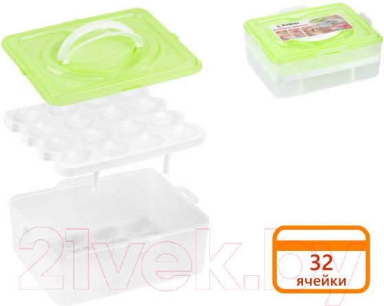 Изображение товара Контейнер Perfecto Linea для хранения яиц 34-028233 (зеленый)