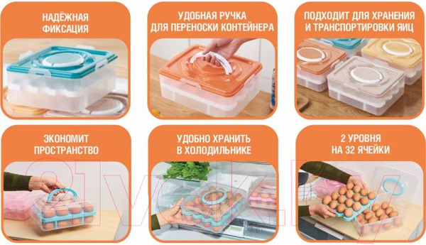 Изображение товара Контейнер Perfecto Linea для хранения яиц 34-028233 (зеленый)