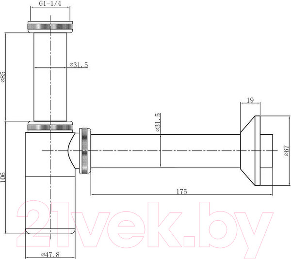 Изображение товара Сифон Aquant MS1020-10-MR