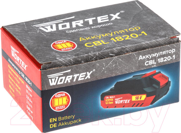 Изображение товара Аккумулятор для электроинструмента Wortex CBL 1820-1 (0329193)