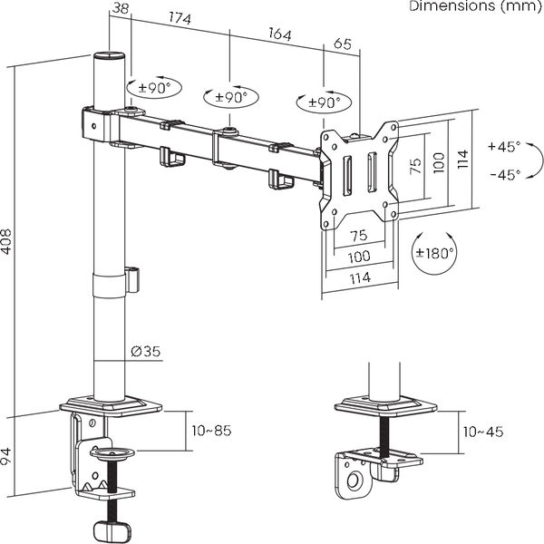 Изображение товара Кронштейн для монитора Ergosmart Simple II