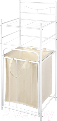 Изображение товара Стеллаж El Casa С 2-мя полками и корзиной для белья / 240218 (белый)