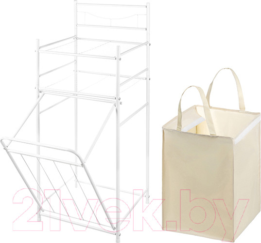 Изображение товара Стеллаж El Casa С 2-мя полками и корзиной для белья / 240218 (белый)