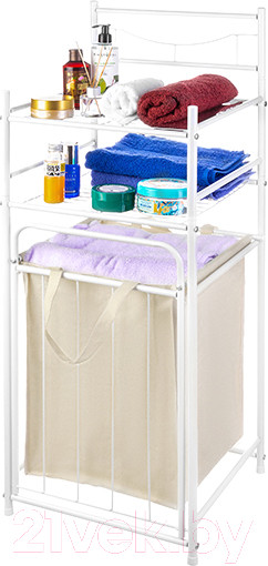 Изображение товара Стеллаж El Casa С 2-мя полками и корзиной для белья / 240218 (белый)