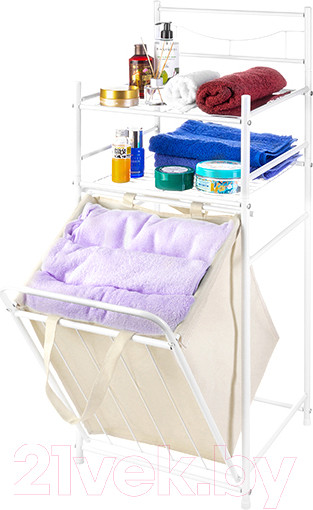 Изображение товара Стеллаж El Casa С 2-мя полками и корзиной для белья / 240218 (белый)