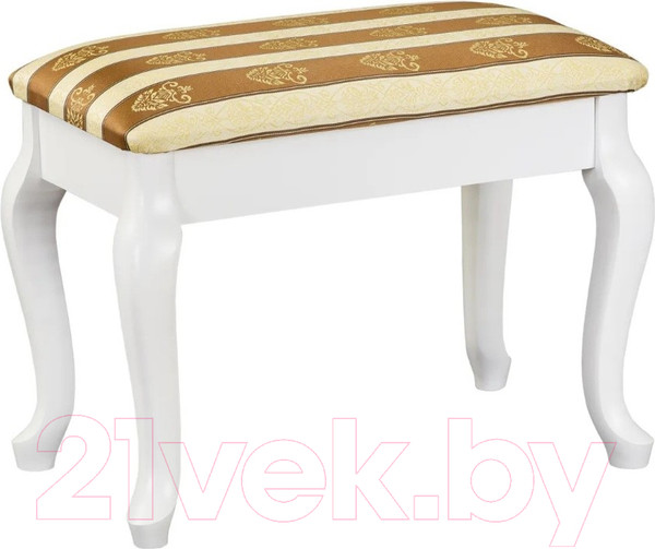 Изображение товара Банкетка Мебелик Ретро с ящиком (белый/полоса коричневый)