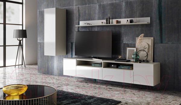 Изображение товара Тумба Мебель-КМК 2Д2Я Женева 0889.2 (белый/белый глянец)